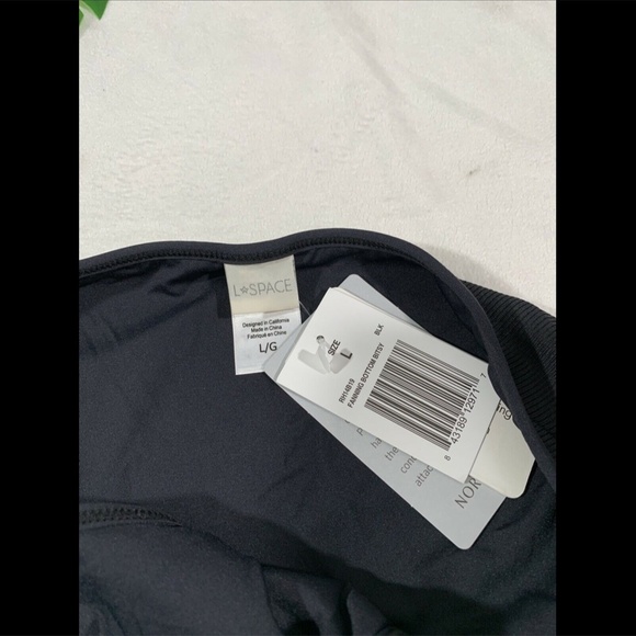 NWT $92 L Space‎ Fanning Bitsy Cut Bikini Bottoms in Black [SZ Large ] - Picture 8 of 12